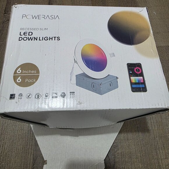 PowerAsia 6" Recessed Slim LED Downlight Kit – 6 Pack – Dimmable – White - Picture 5 of 7